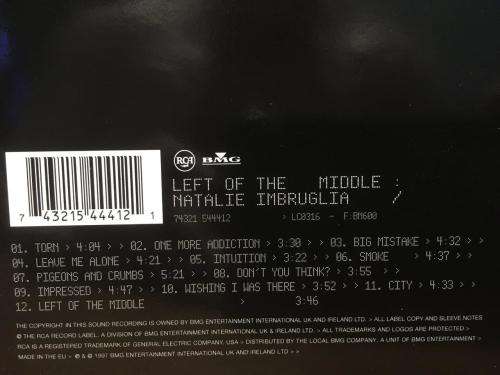 CD - Natalie Imbruglia - Left Of The Middle