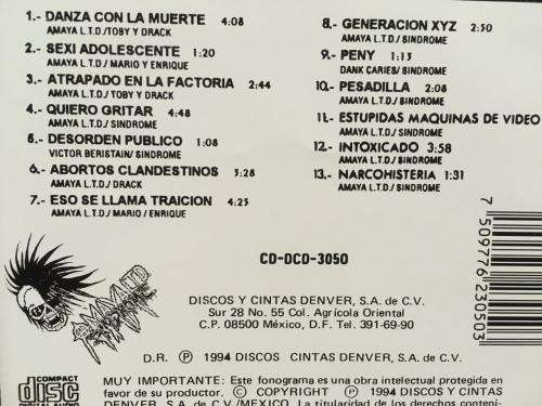 CD - Amaya L.T.D. Sindrome - Danza Con La Muerte
