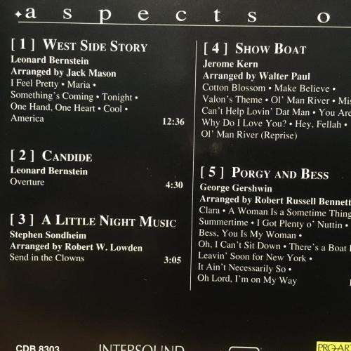 CD - Aspects of - West Side Story, Candide, A Little Night Music Show Boat, Porgy and Bees