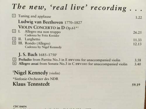 CD - Nigel Kennedy - Beethoven Violin Concerto