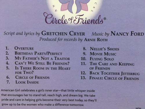 CD - Circle of Friends - An American Girls Musical - Original Production Recording