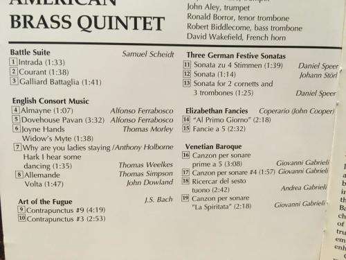 CD - American Brass Quintet - Music of Renaissance and Baroque