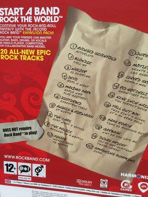 PS2 - Rock Band Song Pack 2 (Pal cover NTSC / U/C disc)