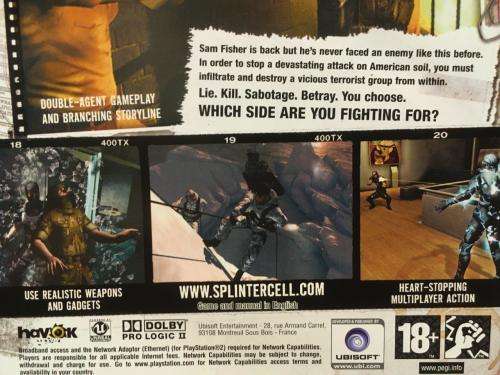 PS2 - Tom Clancy`s Splinter Cell Double Agent