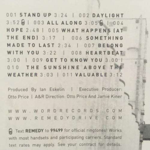 CD - Remedy Drive - Daylight is Coming