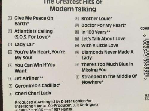 CD - Modern Talking - The Greatest Hits Of - CDARI (WM) 1192