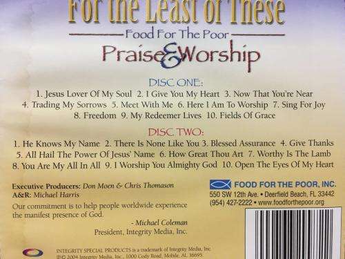 CD - For The Least of These - Praise & Worship (2cd)