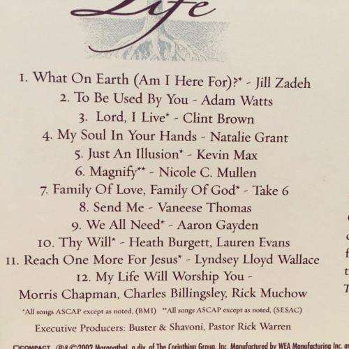 CD - Songs For A Purpose Driven Life