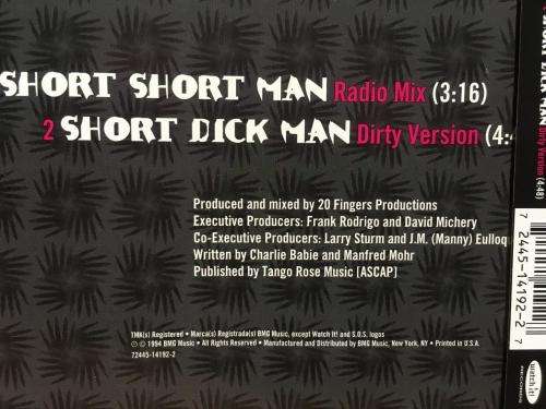 CD - 20 Fingers Featuring Gillette Short Short Man (Single)