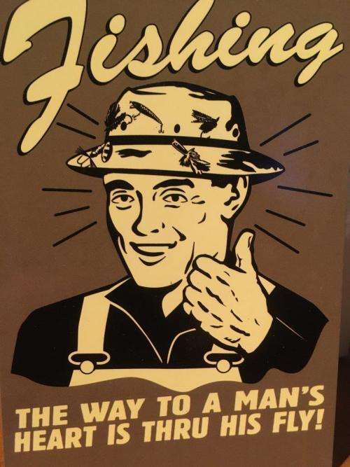 Post Card - Fishing The Way To A Man`s Heart Is Thru His Fly! - Made In U.S.A. (N.O.S)