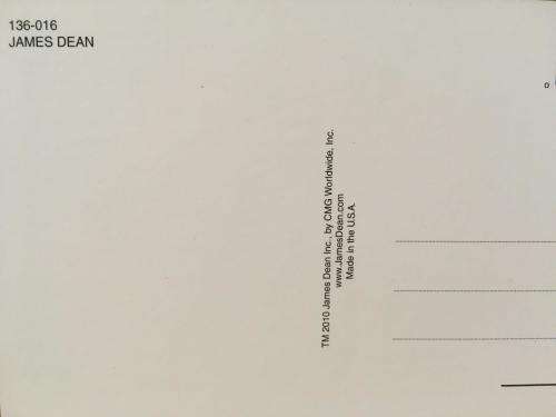 Post Card - James Dean  - Made In U.S.A. (N.O.S)