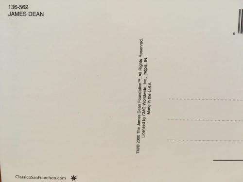 Post Card - James Dean  - Made In U.S.A. (N.O.S)