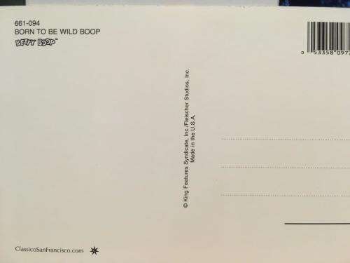 Post Card - Betty Boop Born To Be Wld Boop - Made In U.S.A. (N.O.S)
