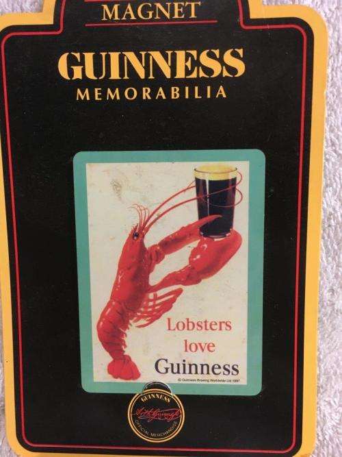 Guiness Memrabilla Magnet - Lobsters Love Guiness (NOS)