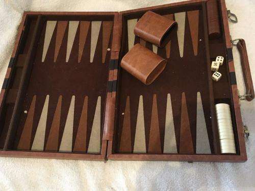 Backgammon In Leatherette Brief Case