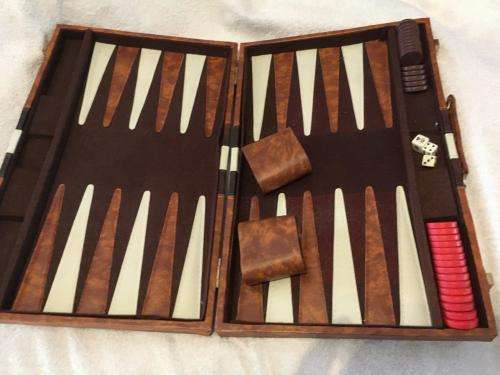 Backgammon In Leatherette Brief Case