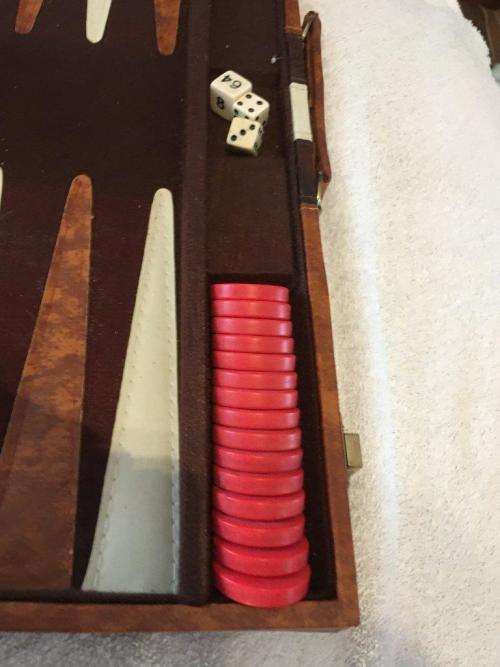 Backgammon In Leatherette Brief Case