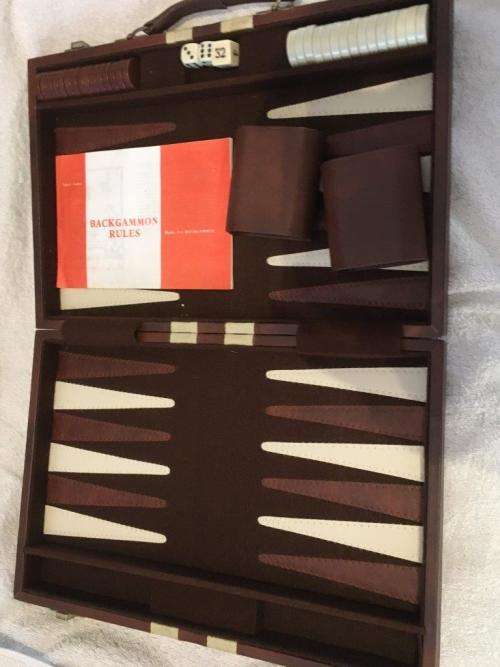 Backgammon In Leatherette Brief Case