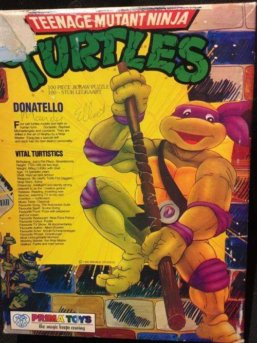Vintage Teenage Mutant Ninja Turtles Donatello 100 Piece Jigsaw 1990 Mirage Sturios Prima Toys