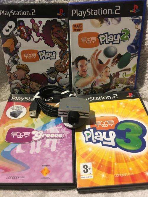 PS2 - Eyetoy Sony Camera Silver + 4 Games