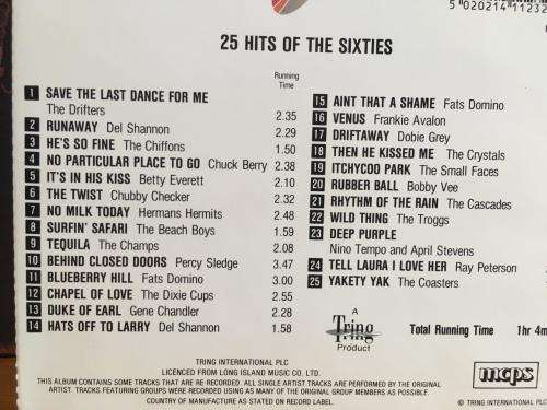 CD - 25 Hits Of the Sixties