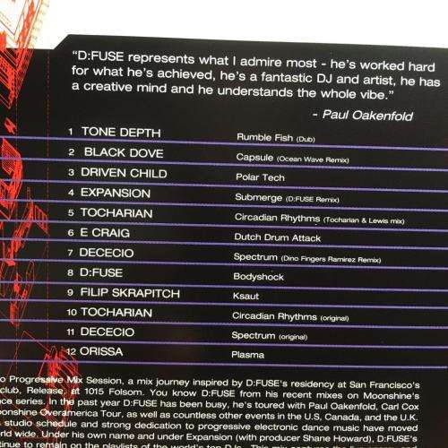 CD - D:Fuse Progressive Mix Session