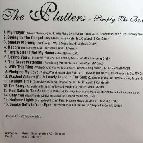 CD - The Platters - Simply The Best