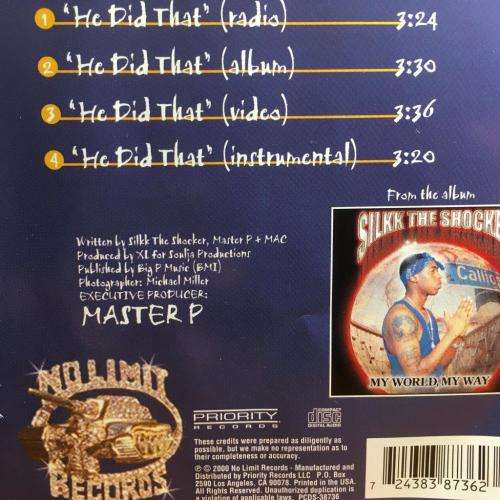 CD - Silkk The Shocker - He Did That