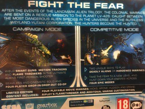 PS3 - Aliens Colonial Marines Limited Edition
