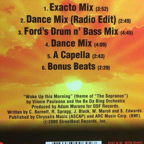 CD - Woke Up This Morning (Theme of `The Sopranos` Televison Show) Vinnie Pauleone and the Ba Da Bin