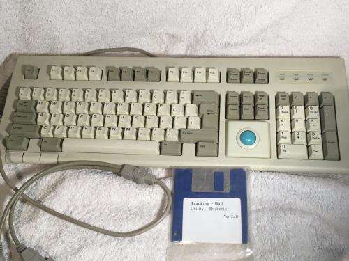Vintage Chicony Mechanical Keyboard KB-5591 with trackball made in Thailand