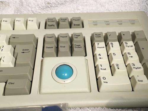 Vintage Chicony Mechanical Keyboard KB-5591 with trackball made in Thailand