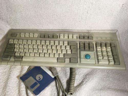 Vintage Chicony Mechanical Keyboard KB-5591 with trackball made in Thailand