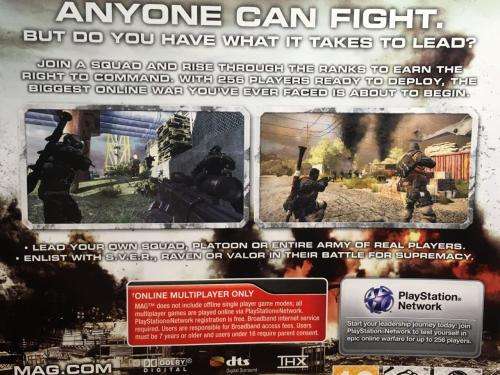 PS3 - MAG - Online Multiplayer Only
