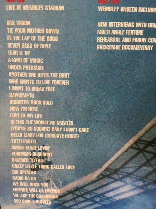 DVD - Queen Live At Wembley Stadium - 2DVD Set Complete Concert + Bonus Footage