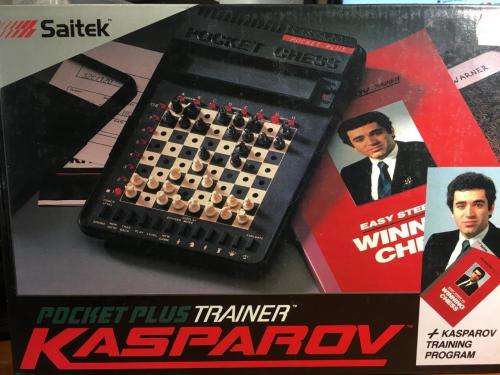 Vintage Saitek Pocket Plus Chess Trainer Kasparov 1990 (Boxed)