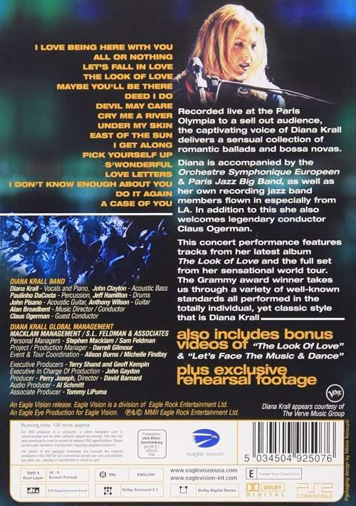 DVD - Diana Krall - Live In Paris (New Sealed)