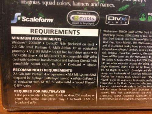 PC - Warhammer 40,000 Dawn of War - Dark Crusade (New Sealed)
