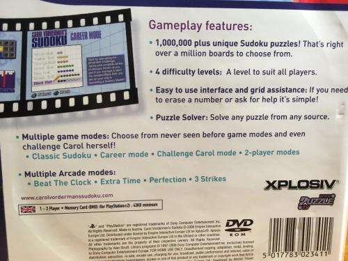 PS2 - Carol Vorderman`s Sudoku