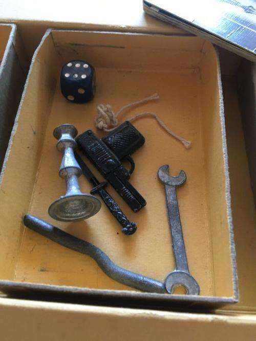 Vintage Cluedo - Circa 1950`s The Great Detective Game - Waddingtons - Wooden & Metal Pieces