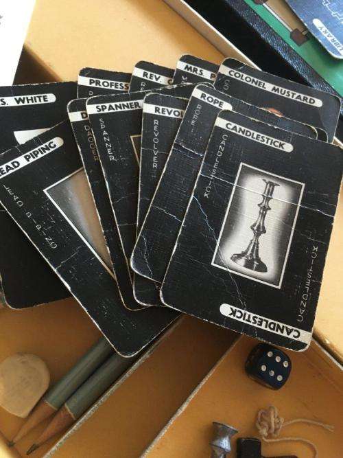 Vintage Cluedo - Circa 1950`s The Great Detective Game - Waddingtons - Wooden & Metal Pieces
