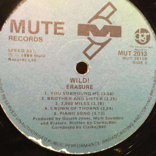 LP - Erasure - Wild (MUT 2013)