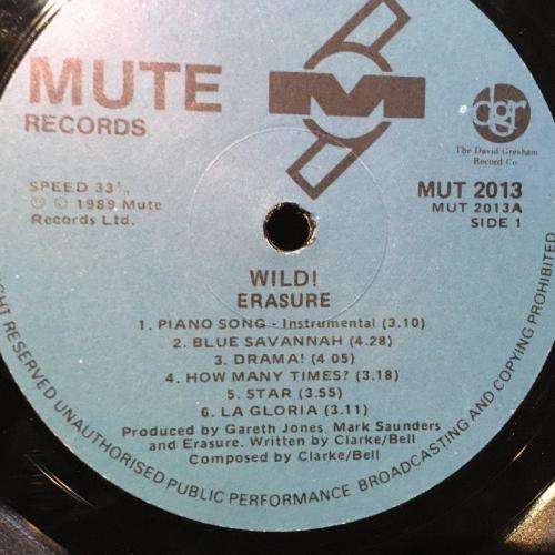 LP - Erasure - Wild (MUT 2013)