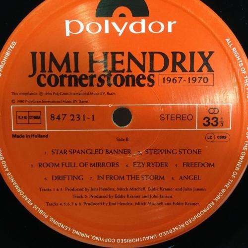 LP - Jimi Hendrix - Cornerstones  1967 - 1970 ( 847 231-1)