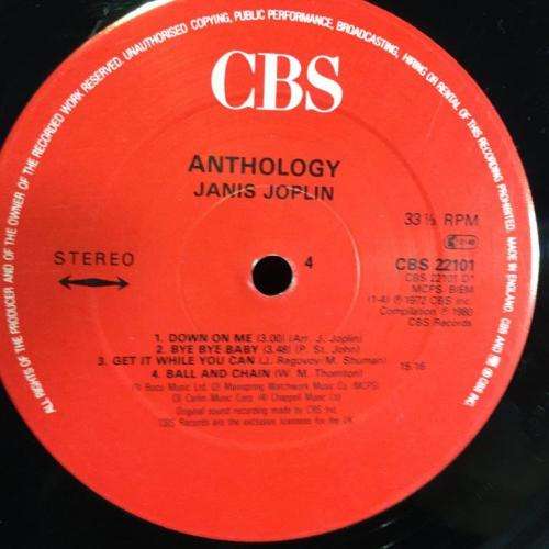 LP - Janis Joplin - Anthology (CBS22101)