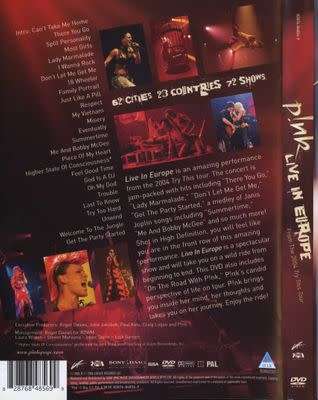 DVD - Pink - Live in Europe - From the 2004 Try This tour