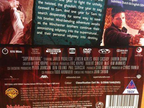 DVD - Supernatural The Complete 3 Third Season (New Sealed)