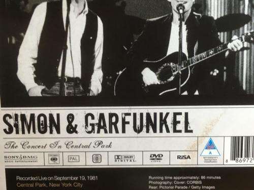 DVD - Simon & Garfunkel - On Stage The Concert In Central Park