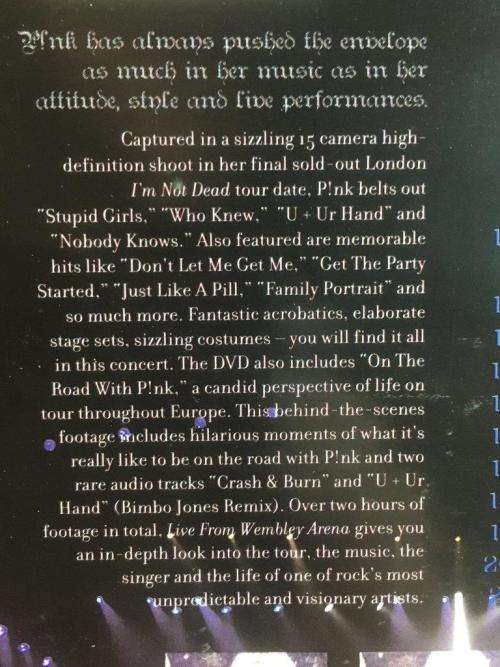 DVD - Pink Live From Wembley Arena