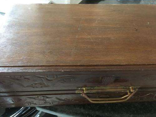 Vintage Wooden Chess set In A Wooden Carry Case - See description